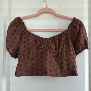 Floral Brown Crop Top